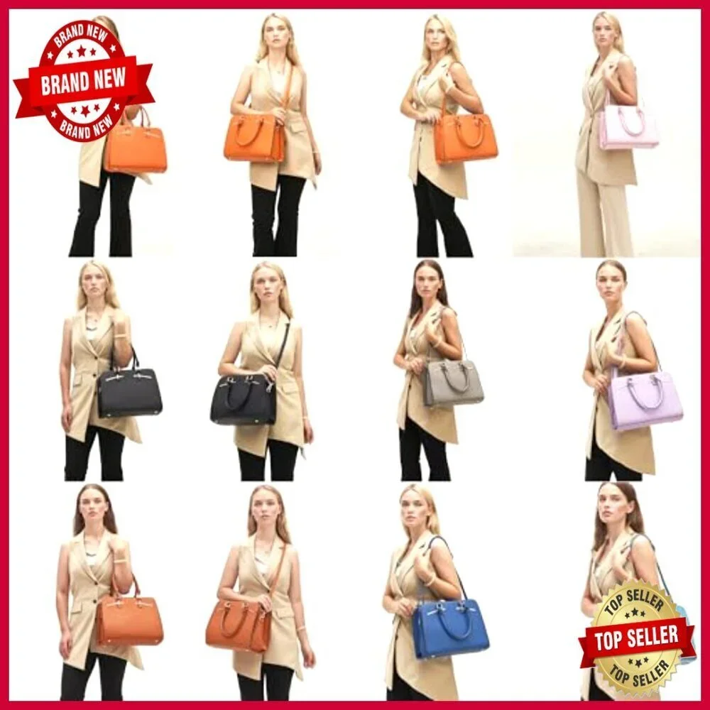 Large Tote with RFID Wallet Set, 3 Compartments, Adjustable Strap